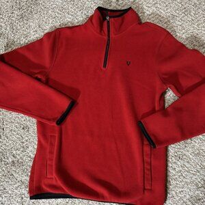 Prince & Fox 1/4 Zip Fleece Pullover Women's Small Red Jacket Activewear Logo